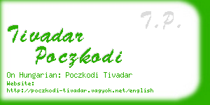 tivadar poczkodi business card